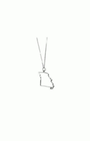 Silver Diamond Missouri State Necklace - Alice & Chains Jewelry, Houston Jewelry Designer