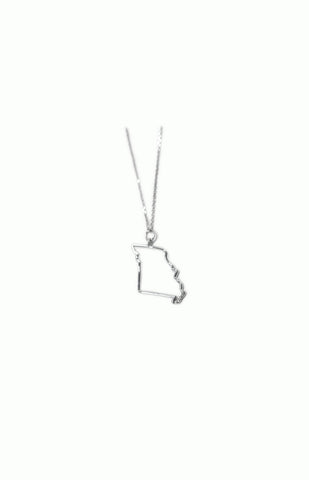 Silver Diamond Missouri State Necklace - Alice & Chains Jewelry, Houston Jewelry Designer