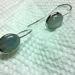 Sapphire Bezel Drop Earrings - Alice & Chains Jewelry, Houston Jewelry Designer